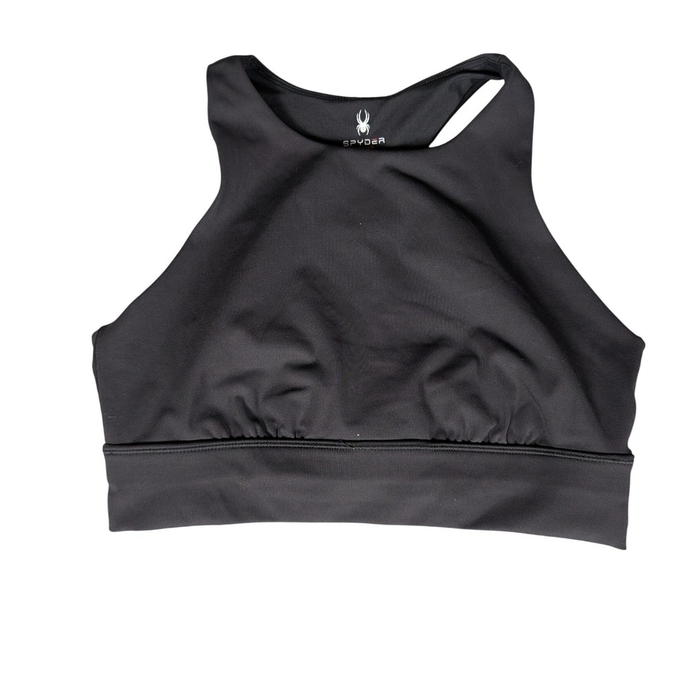 Spyder Active Womens High Neck Racerback Sports Bra Black RN63619